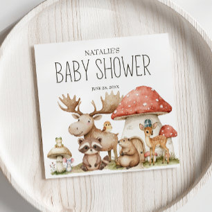 Boho Skogs Djur Baby Shower Pappersservett