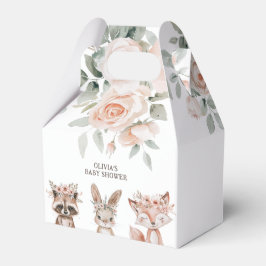 Boho skogs djur & blommande baby shower presentaskar