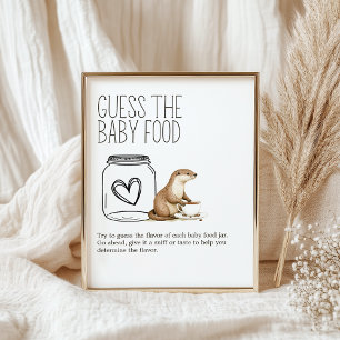 Boho Skogs Djur Dusch Gissa Baby Mat Tecken Poster