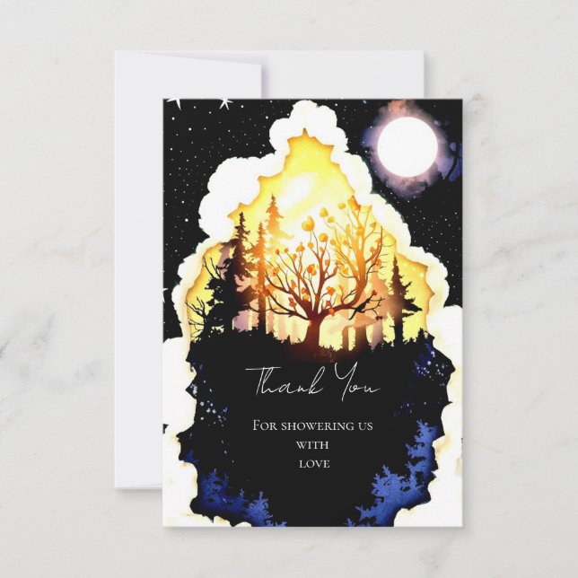 Boho Skogsbarnkalas Tack Kort (Framsida)