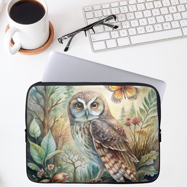 Boho Skogsuggla Laptop Fodral (Skapare uppladdad)
