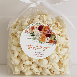 Boho Skörd Höst Förälskelse Bröllopsskal Sticker M Runt Klistermärke