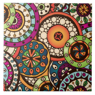 Boho skraj moderiktigt Retro abstrakt mönster Kakelplatta