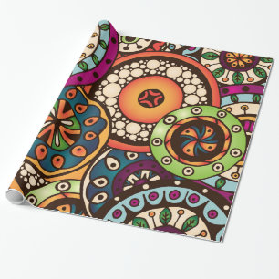Boho skraj moderiktigt Retro abstrakt mönster Presentpapper