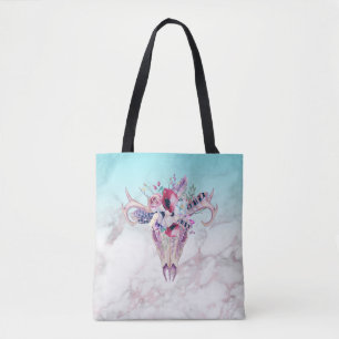 Boho Skull & Marble Ombre Tygkasse