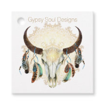 Boho Skull med fjädrar