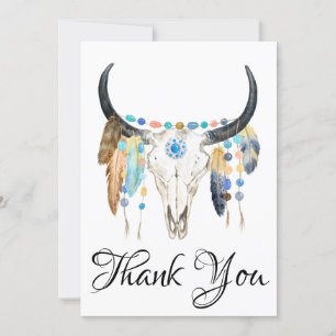 Boho Skull-platta Tack Inbjudningar