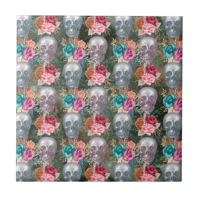 Boho Skull Series Design 10 Kakelplatta (Framsidan)