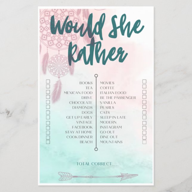 Boho, skulle hon hellre visa babykläder? flygblad (Framsidan)