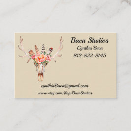 BoHo Skullens vattenfärg Anpassa Euro Storlekare 1 Visitkort