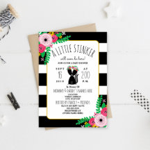 Boho Skunk Little Stinker Baby Shower-inbjudan