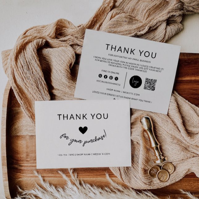 Boho Small Business - tackkort, Tack Kort (Boho Small Business Thank You Card,)