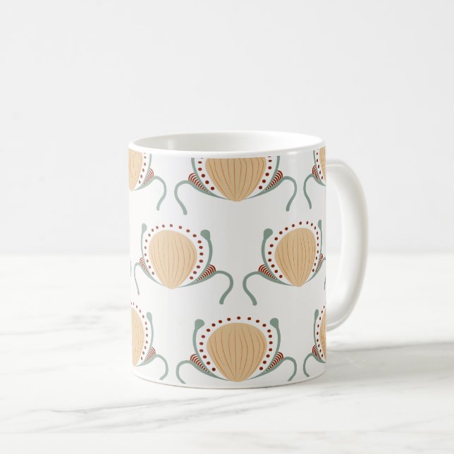 Boho Snäcka Mönster Kaffemugg (Framsida höger)
