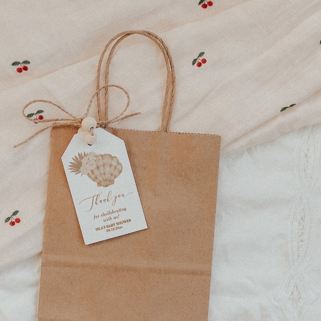 Boho Snigelsköld Babyfirande Presentetikett (Skapare uppladdad)