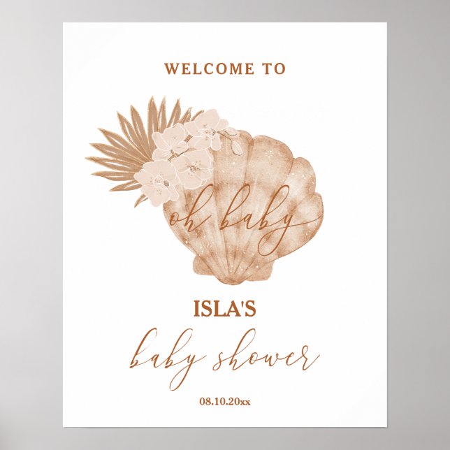 Boho Snigelsköld Barnkalas Välkomstskylt Poster (Framsidan)