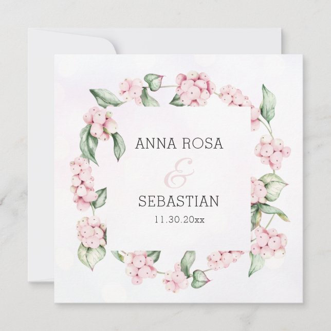 *~* Boho Snö Berry AR12 QR OSA Bröllop Inbjudningar (Framsida)
