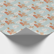 Boho Snögubbe Desert Helgdag Wrapping Papper