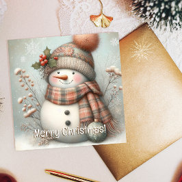 Boho Snögubbe God jul Julkort