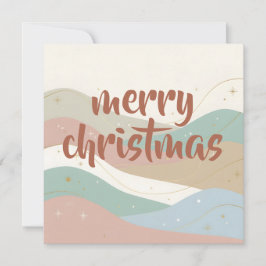 Boho Snowy Abstract Christmas Julkort