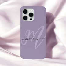 Boho Snyggt Lavender Script Monogram och Namn