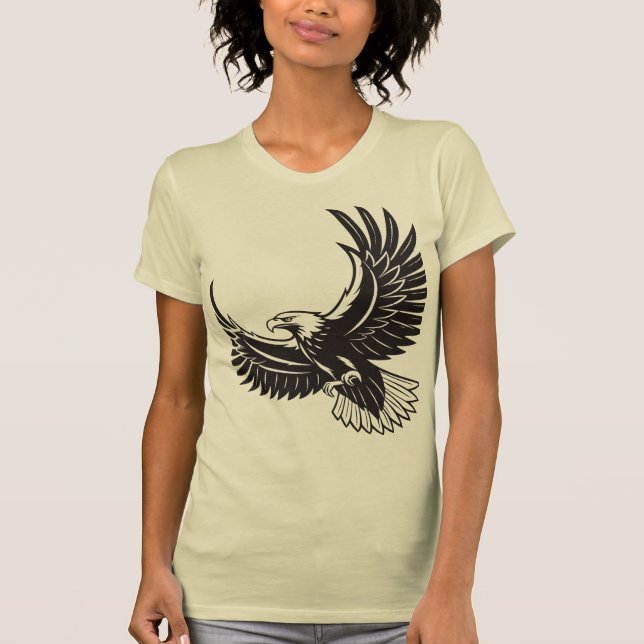 Boho Soaring Eagle Konstnärlig Dam T-Shirt (Framsida)