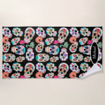 Boho sockerdöskallar på svart