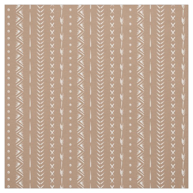 Boho södra geometrisk randig varm neutral tan tyg (Provkarta)