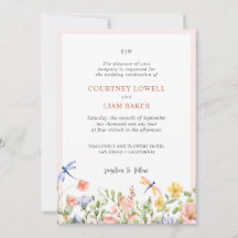BOHO soft Flowers and Dragonflies Garden Wedding