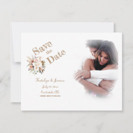 Boho Soft Ro/White Flowers/Bröllop/SaveDate