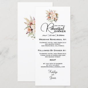 Boho Soft Ro/White Flowers Rehearsal Dinner