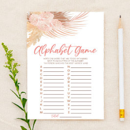 Boho Soft Rosa Blommigt Alphabet Baby Shower-spel Brevpapper