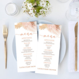 Boho Soft Rosa Blommigt Flower Baby Shower Food Me Meny