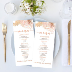 Boho Soft Rosa Blommigt Flower Baby Shower Food Me Meny