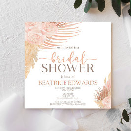 Boho Soft Rosa Blommigt Flowers Möhippa Inbjudningar