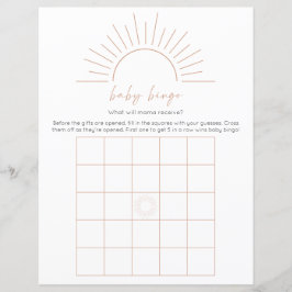 Boho Sol Baby Shower Bingo Game