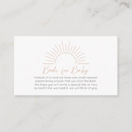 Boho Sol Baby Shower Bokar för Baby Tilläggskort