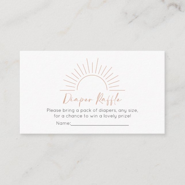 Boho Sol Baby Shower Diaper Raffle Tilläggskort (Framsida)