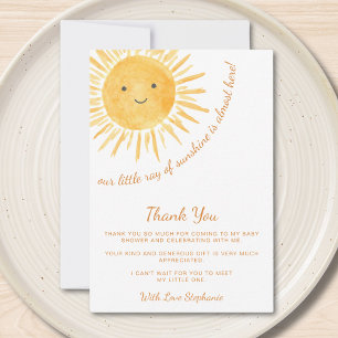 Boho Sol Baby Shower för gender-Neutralt Tack Kort