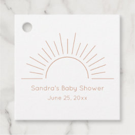 Boho Sol Baby Shower Gåvor Etiketter