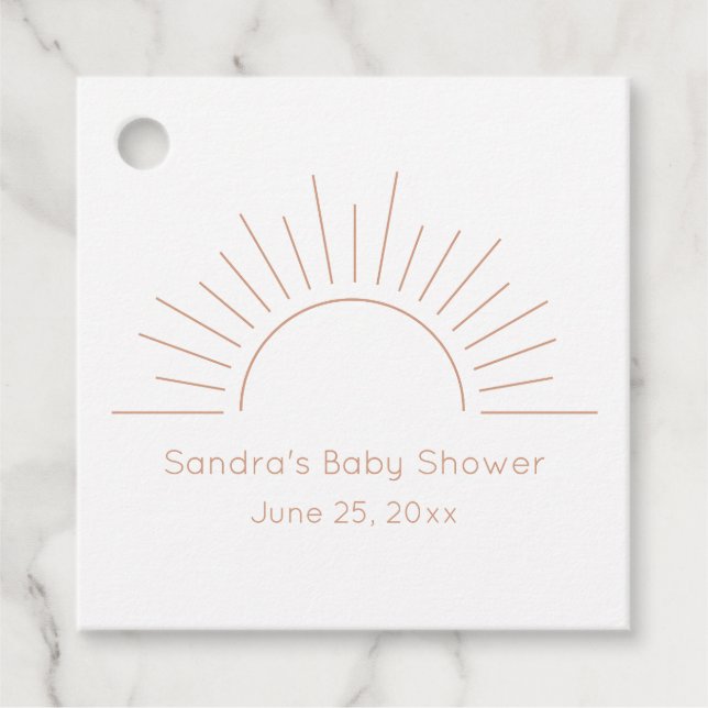 Boho Sol Baby Shower Gåvor Etiketter (Framsida)