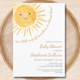 Boho Sol Baby Shower Gender-Neutralt Boho Inbjudningar