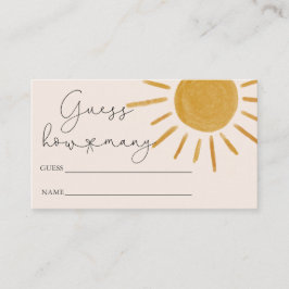 Boho Sol Baby Shower gissar hur många Tilläggskort