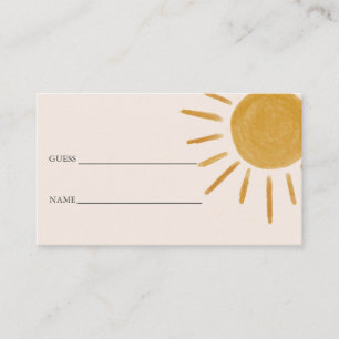 Boho Sol Baby Shower gissar hur många Tilläggskort