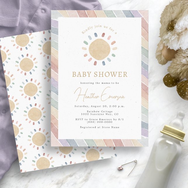 Boho Sol Baby Shower Inbjudningar (Boho Sun Baby Shower Invitation
)
