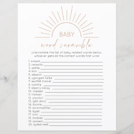 Boho Sol Baby Shower Ord Scramble