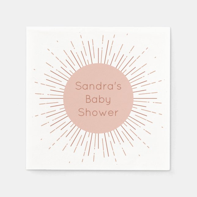Boho Sol Baby Shower Pappersservett (Framsidan)
