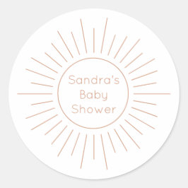 Boho Sol Baby Shower Runt Klistermärke