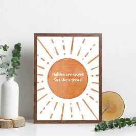 Boho Sol Baby Shower-skylt Poster