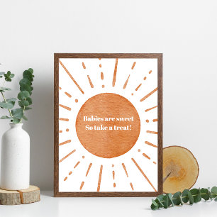 Boho Sol Baby Shower-skylt Poster