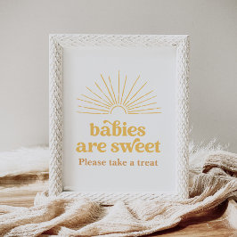 Boho Sol Baby Shower Spädbarn är Sweet Sign Poster